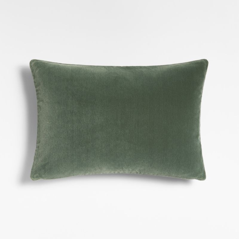 Salvia 22"x15" Green Faux Mohair Throw Pillow Cover by Athena Calderone + Reviews | Crate & Barre... | Crate & Barrel
