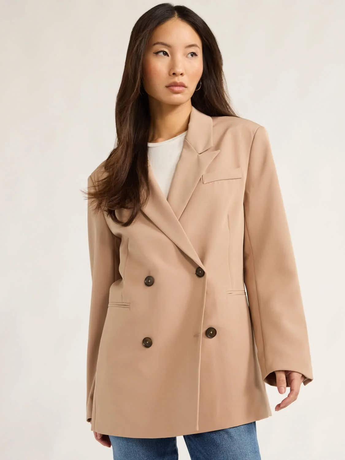 Scoop Women's and Women's Plus Ultimate Crepe Slouchy Double Breasted Blazer, Sizes XS-4X | Walmart (US)