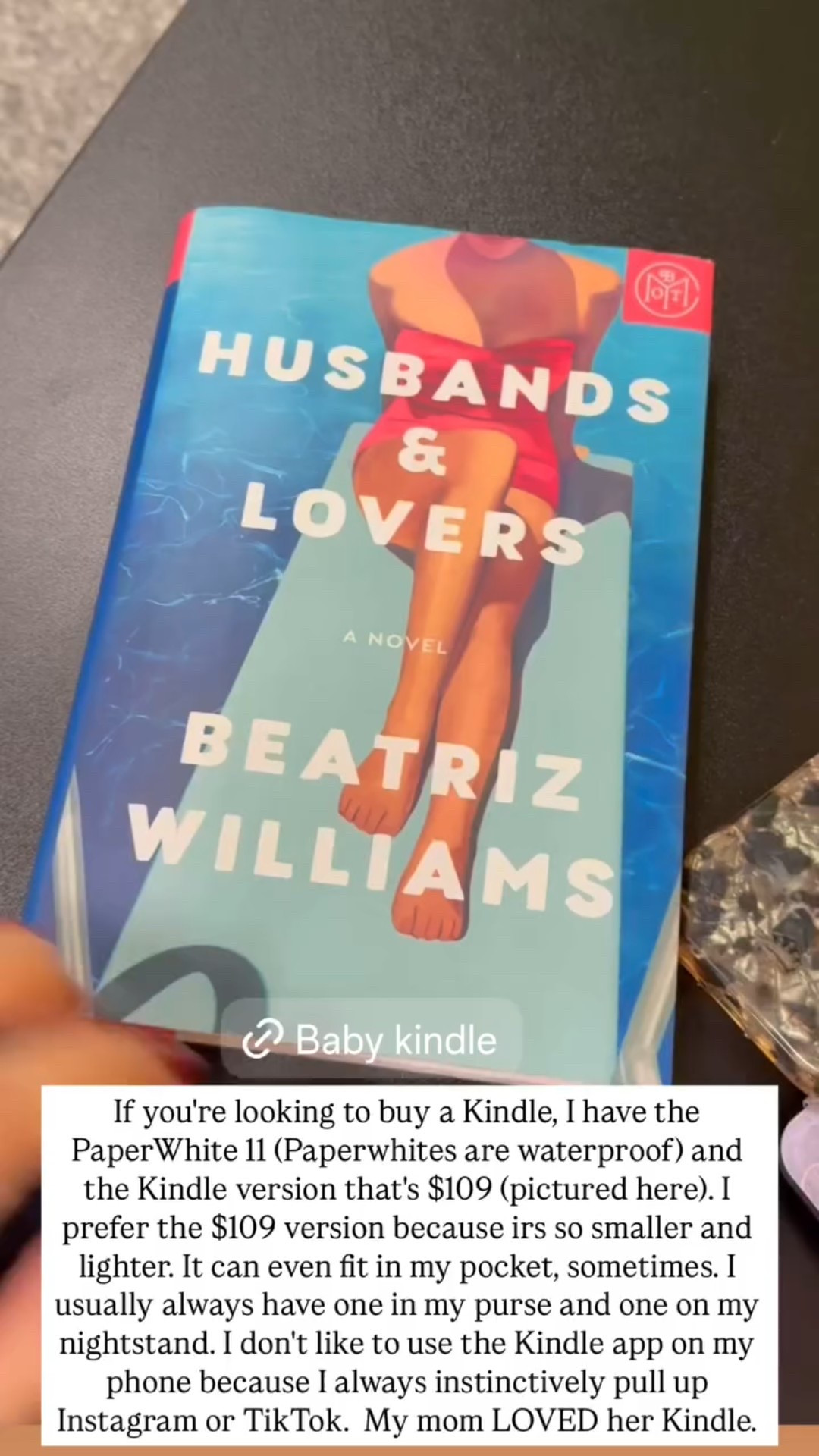 If you're looking to buy a Kindle, I have the PaperWhite 11 (Paperwhites are waterproof) and the Kindle version that's $109 (pictured here). I prefer the $109 version because irs so smaller and lighter. It can even fit in my pocket, sometimes. I usually always have one in my purse and one on my nightstand. I don't like to use the Kindle app on my phone because I always instinctively pull up Instagram or TikTok.  My mom LOVED her Kindle.

#LTKGiftGuide