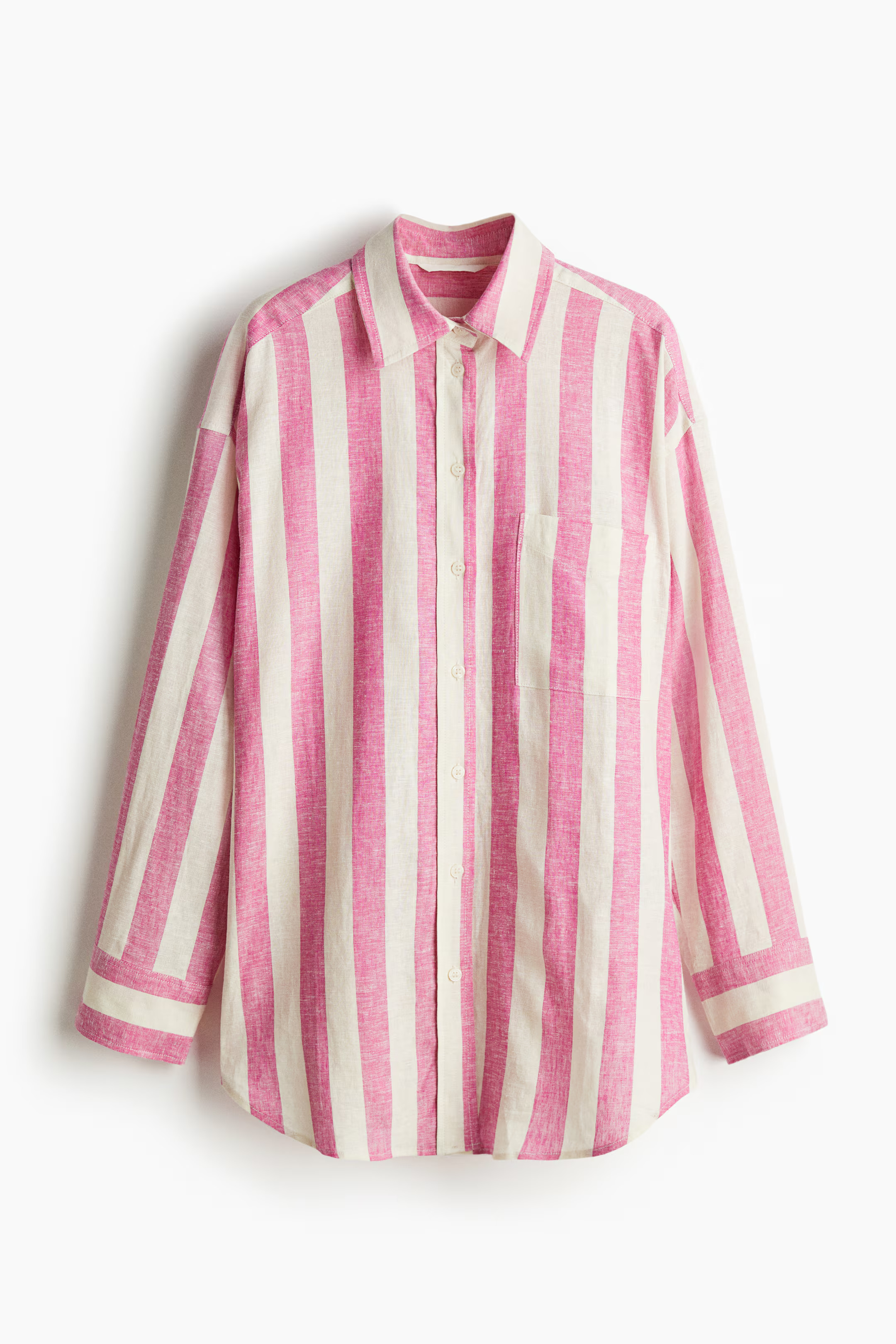 Oversized linen-blend shirt | H&M (UK, MY, IN, SG, PH, TW, HK)