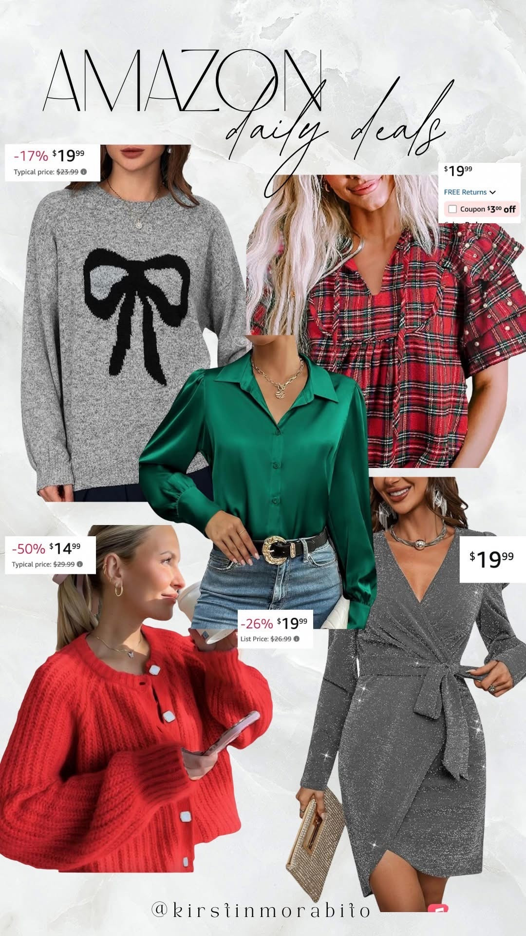 Holiday fashion from Amazon under $20!! Today’s daily deals 

#LTKSaleAlert #LTKHoliday #LTKFindsUnder50