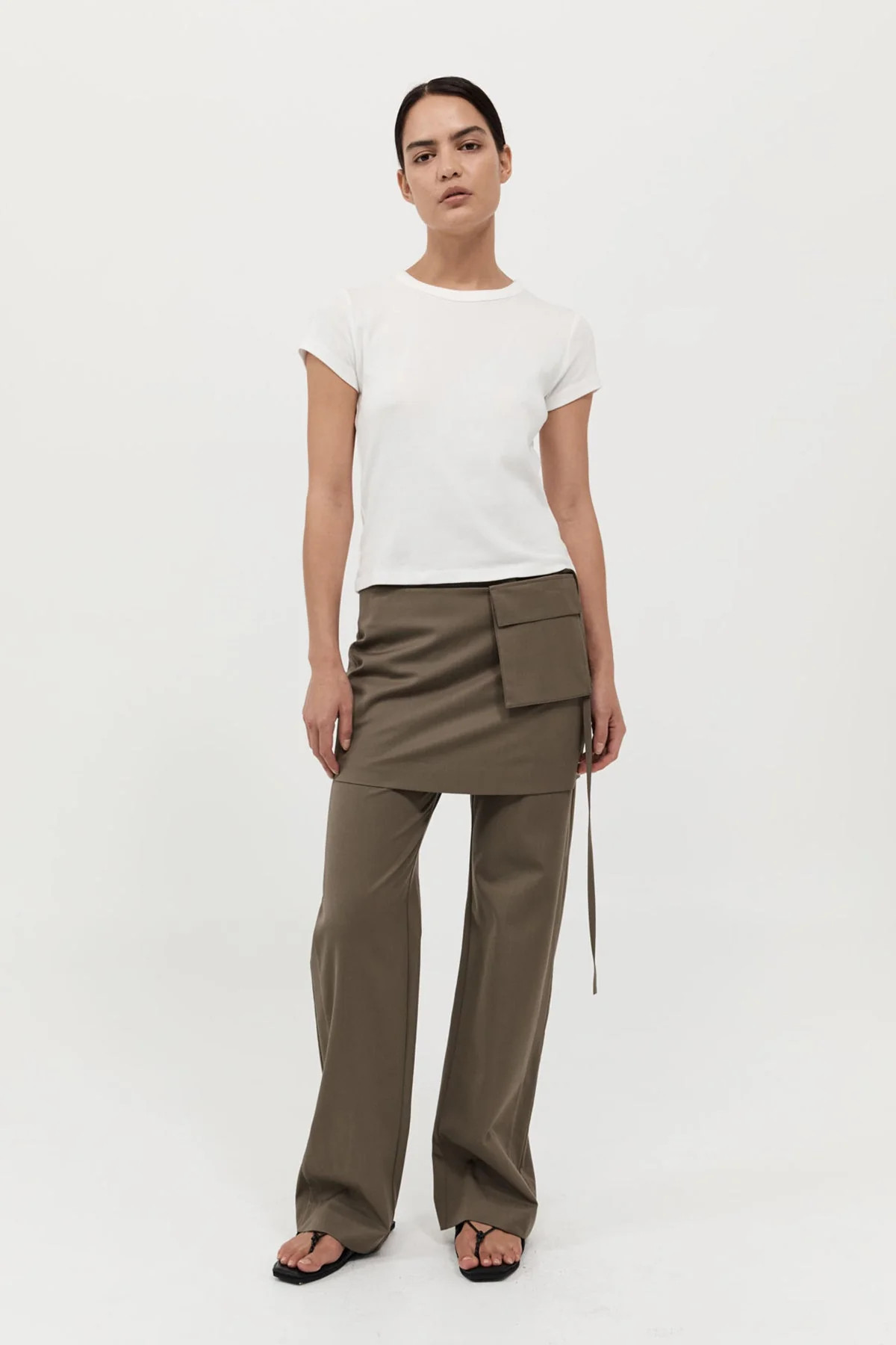 Utilitarian Pocket Mini Skirt - Kelp | St. Agni