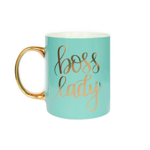 Mint Boss Lady Mug Gold Coffee Mug Gift For Her Gift For Boss Coffee Mug Tea Cup Girl Boss Babe Moti | Etsy (US)