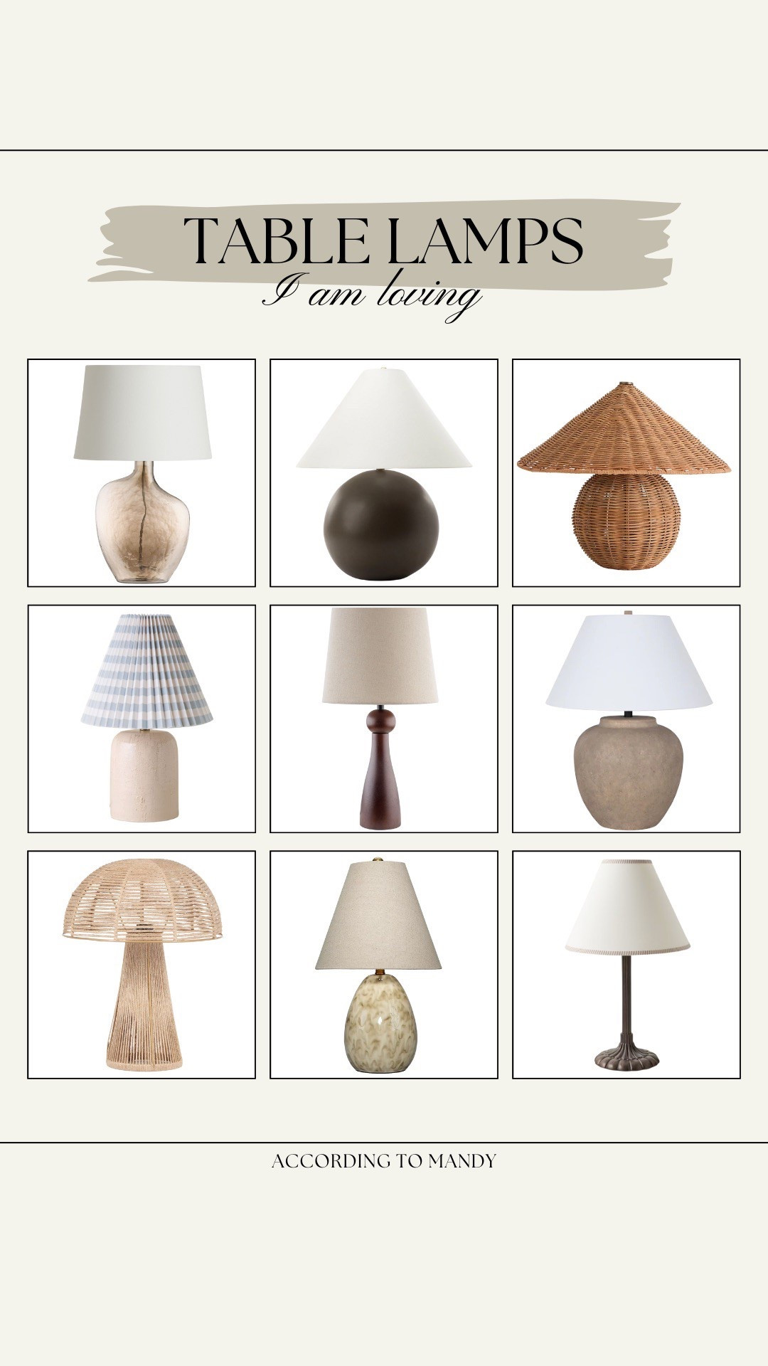 Table Lamps I am loving!

lamps, affordable lamps, budget friendly lamps, unique lamps, summer home finds

#LTKSeasonal #LTKHome #LTKStyleTip