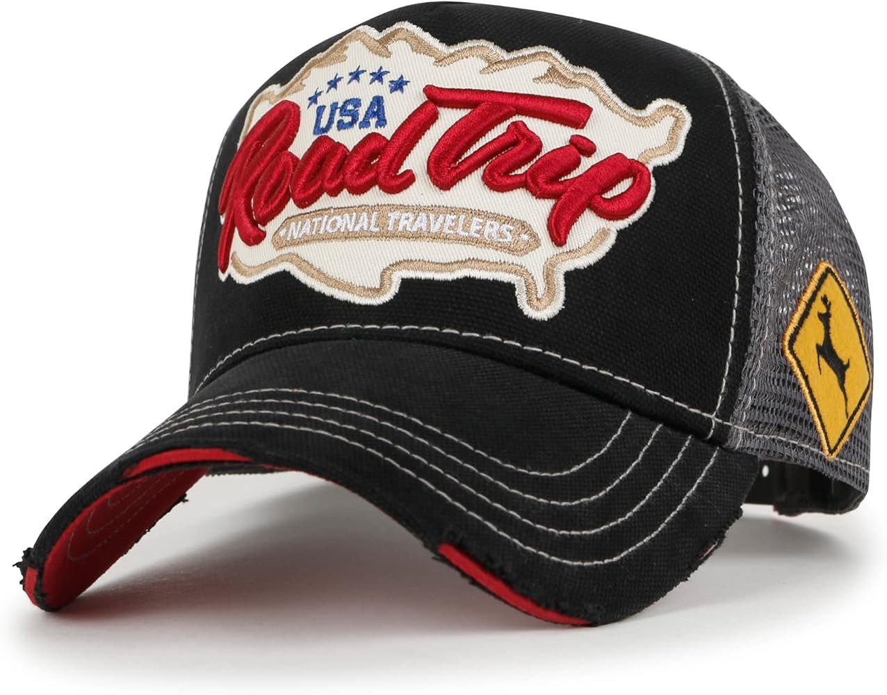 ililily Premium Road Trip Vintage Distressed Snapback Trucker Hat Baseball Cap | Amazon (US)