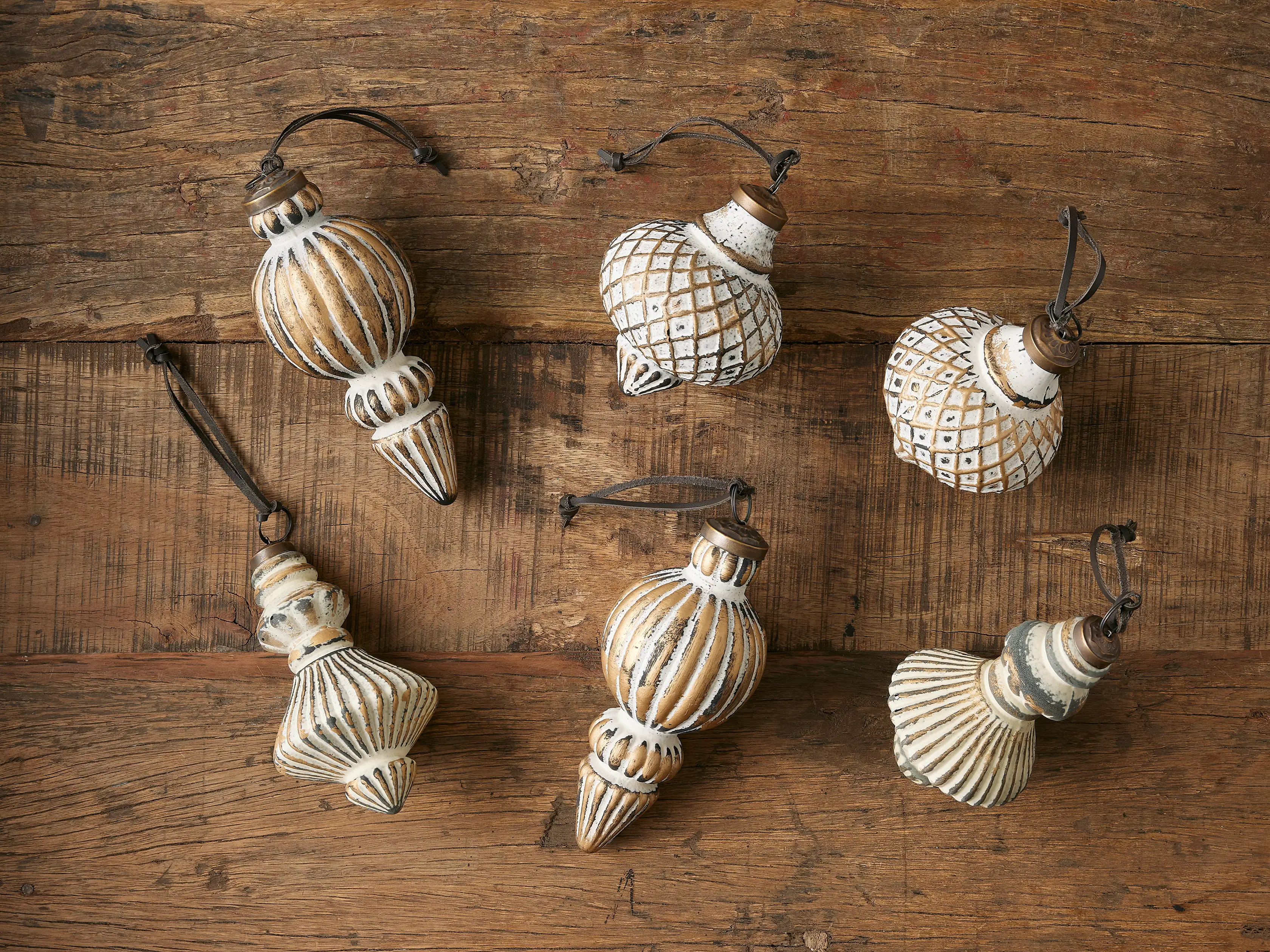 Vintage Cone Ornaments (Set of 6) | Arhaus