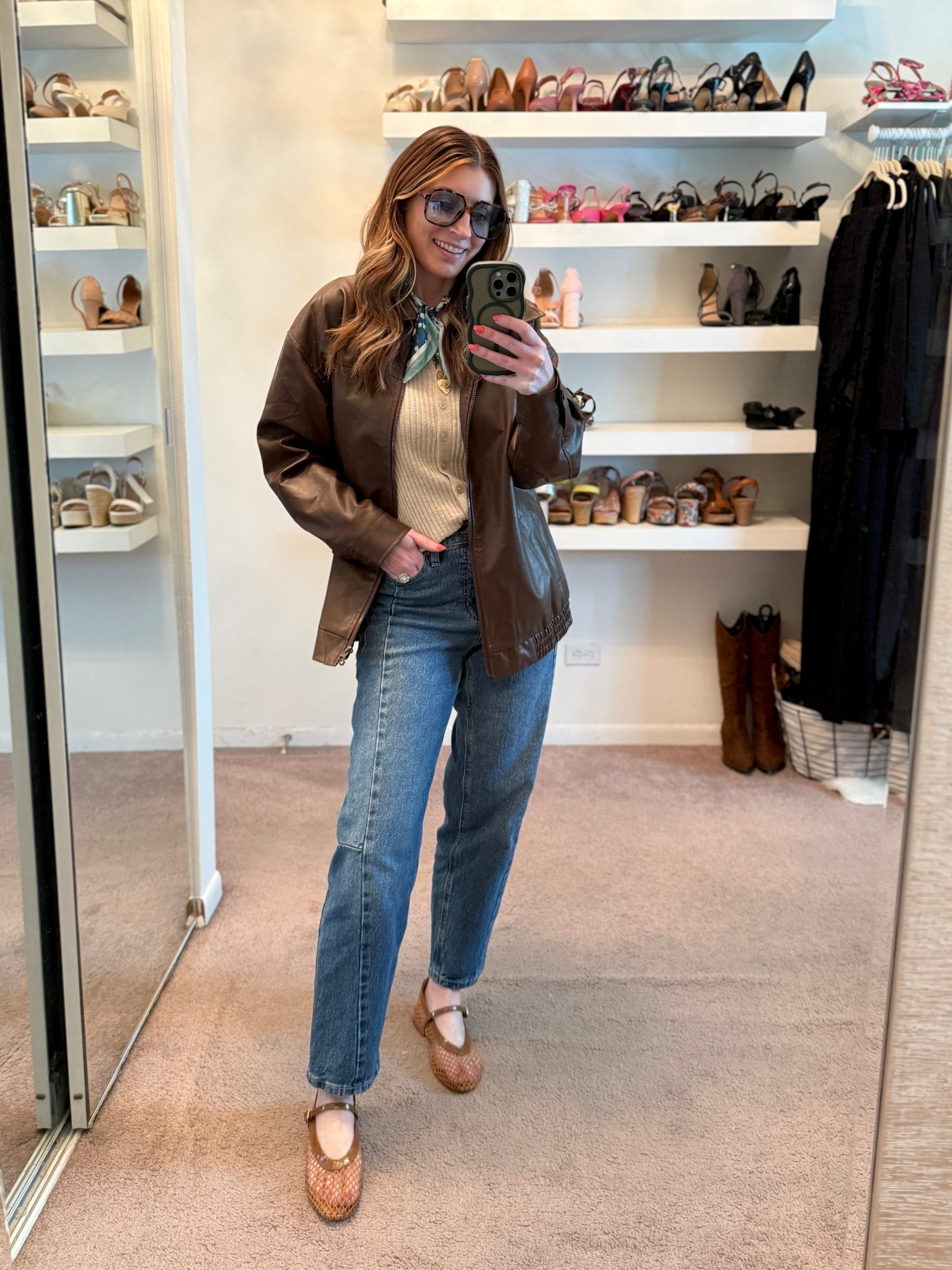 Oversized faux leather bomber jacket (size small)
Walmart barrel Leg Jeans (size 2)
Mesh ballet flats

Spring outfit idea, easy outfit, casual outfit, brunch outfit, weekend outfit 

#LTKOver40 #LTKootd #LTKSaleAlert