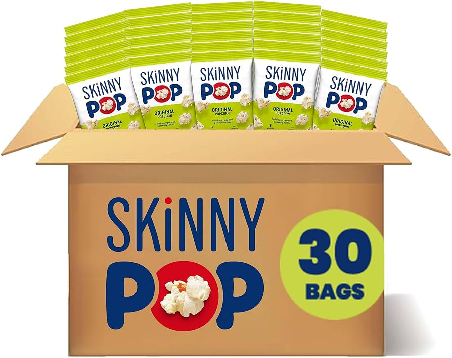 SkinnyPop Popcorn, Original, Whole Grain, Dairy-Free Snack, 0.65oz Bags (30ct) | Amazon (US)