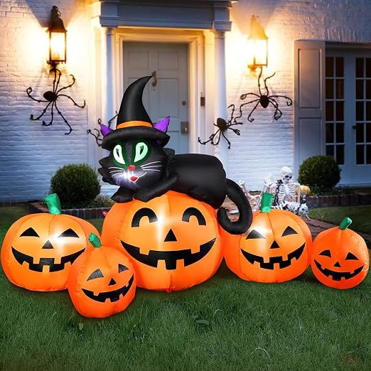 5FT Halloween Inflatable Pumpkin Outdoor Decoration, Lighted Blow Up Yard Decor, 5PCS Pumpkins wi... | Amazon (US)