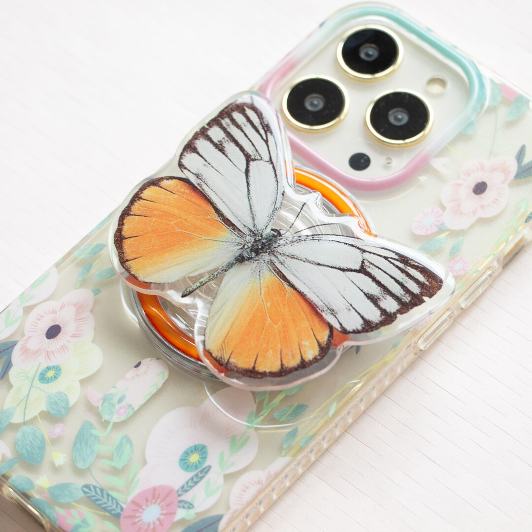 Rare Butterfly Resin Magnetic Phone Grip,grip for Kindle Phone,phone Grip Holder, Pink Butterfly ... | Etsy (US)