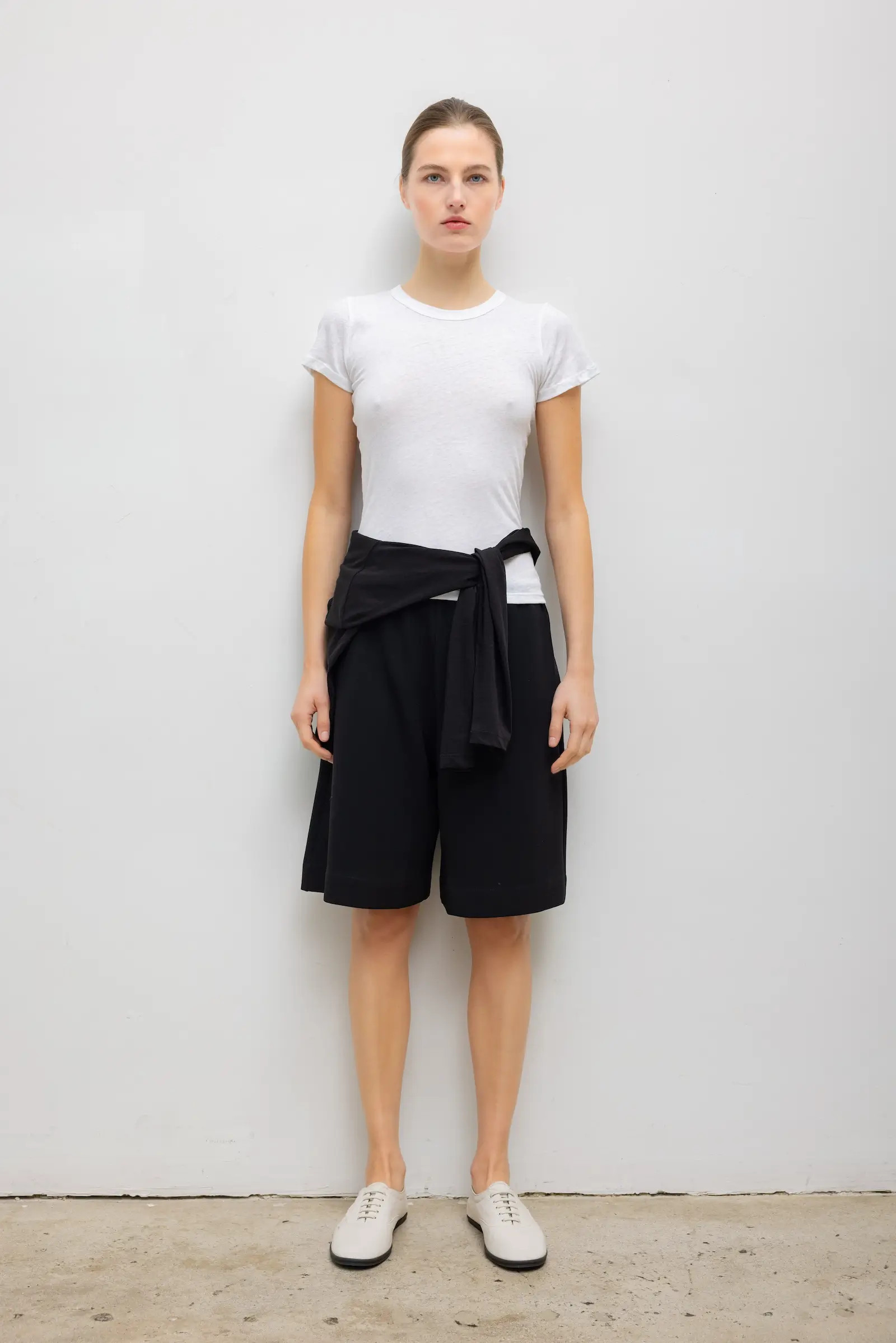 LESET Arielle City Short in Black in Crepe | LESET