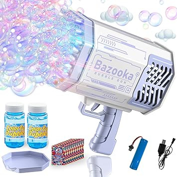 Krasna 69 holes Bazooka Bubble Gun, Automatic 9000+ Bubbles Per Minute Bubble Gun with Colorful L... | Amazon (CA)