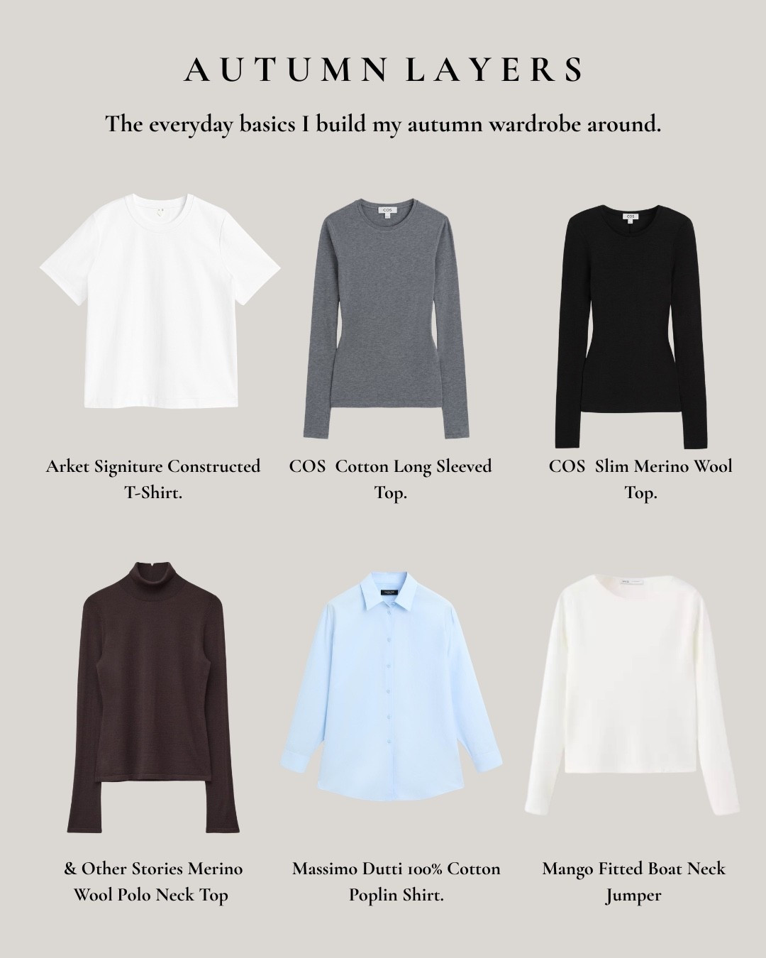 The layers I come back to every autumn 🤎 Simple, hardworking basics that make getting dressed that little bit easier — from my favourite ARKET tee to fine knits, classic shirts and pieces made for layering. The foundations I reach for underneath everything as we head into the cooler months.

#LTKautumn #LTKstyletip #LTKuk