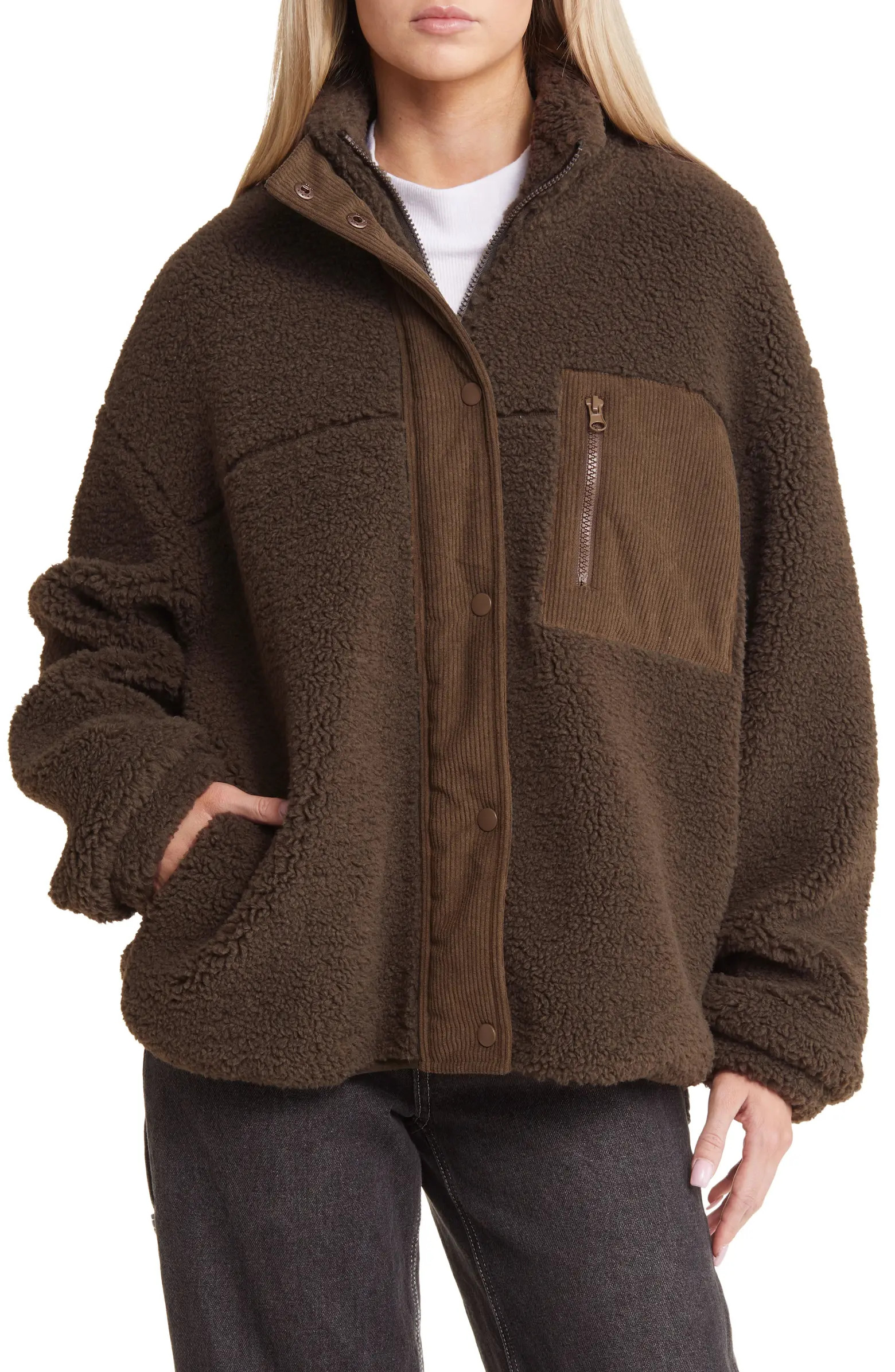Oversize High Pile Fleece Jacket | Nordstrom