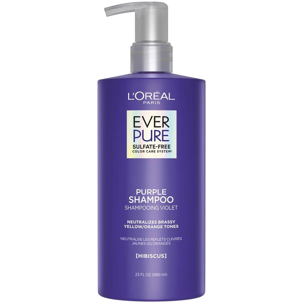 L'Oreal Paris EverPure Sulfate Free Purple Shampoo, Colored Treated Hair, 23 fl oz - Walmart.com | Walmart (US)