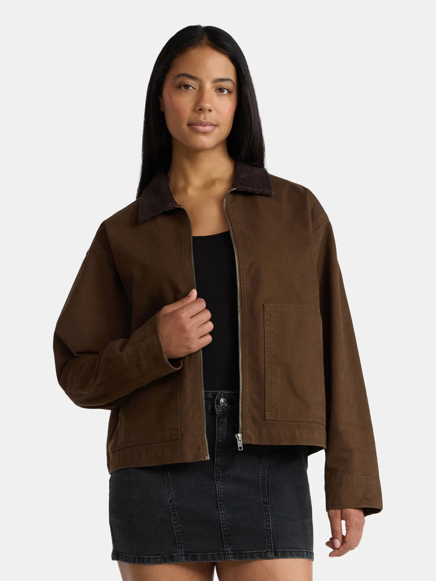 Madden NYC Women's Cotton Canvas Utility Jacket, Sizes XXS-XXL - Walmart.com | Walmart (US)