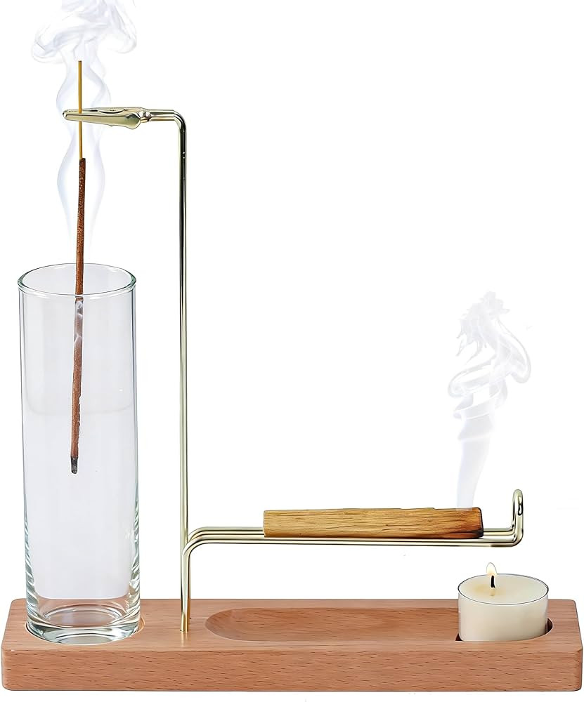 3 in 1 Incense Holder for Burning Insence-Stick & Palo Santo & Sage Sticks, Hanging Upside Down I... | Amazon (US)
