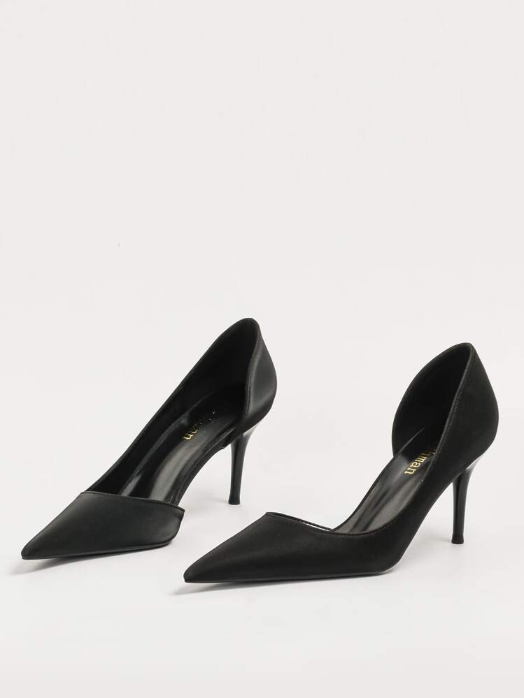Women Court Pumps, Artificial Leather Stiletto Heeled Elegant Pumps,Elegant | SHEIN