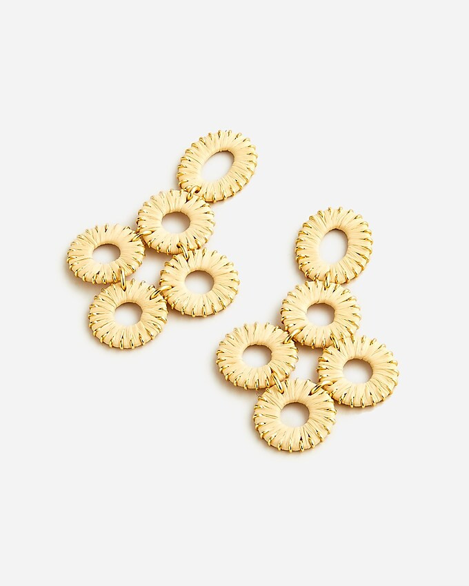 Raffia-wrapped disc earrings | J. Crew US