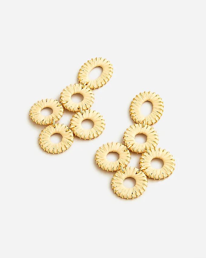 Raffia-wrapped disc earrings | J.Crew US