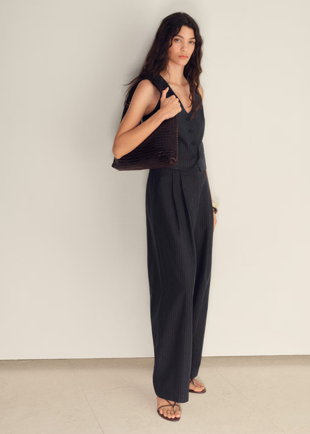 Straight-fit linen-blend suit pants navy - Women - 8 - MANGO | Mango (US/MX/AU)