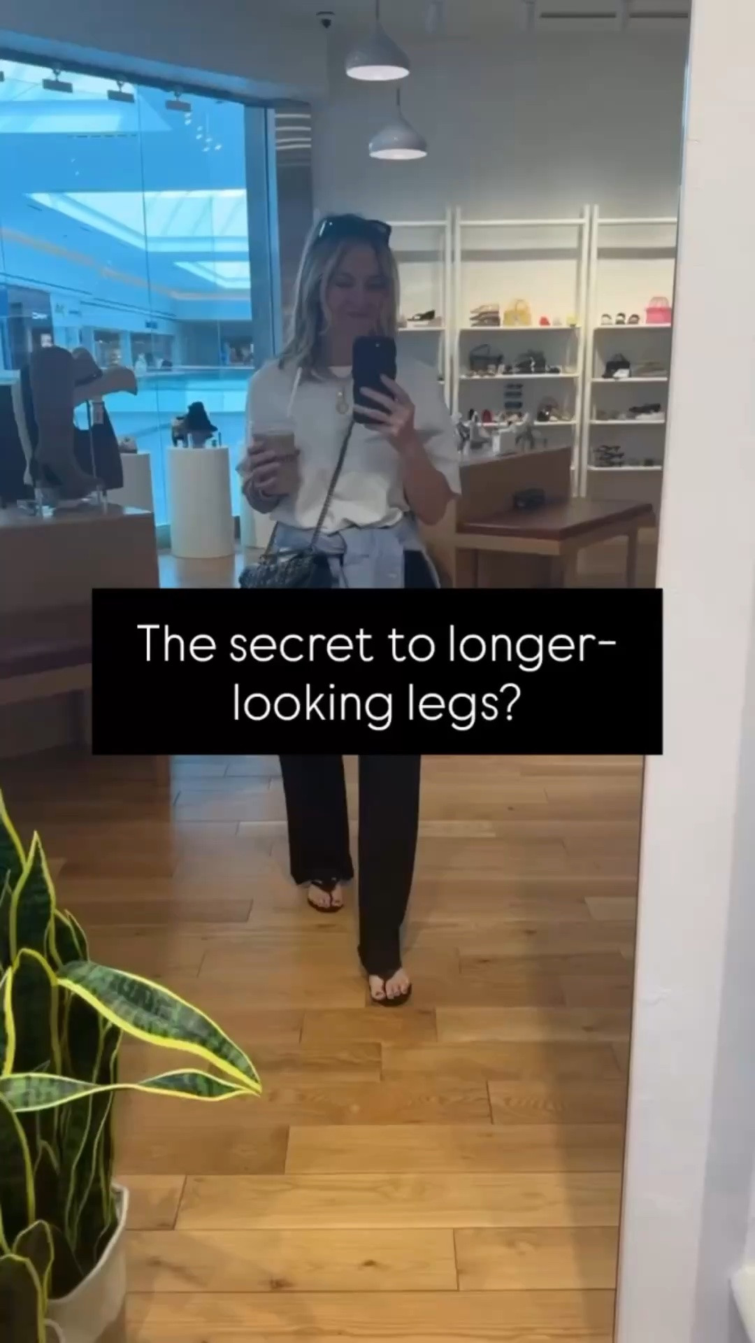 You don’t need sky-high heels to elongate your legs— you just need smart styling. 

1) Go high-rise. High-waisted pants or skirts visually lenghten your frame instantly. 
2) Monochrome Magic. Wearing one color from top to bottom keeps the eye moving, creating a seamless line. 
3) Pointed toes or nude tones. Both give the illusion of extra inches without sacrificing comfort. 

Longer-looking legs, no heels required.
