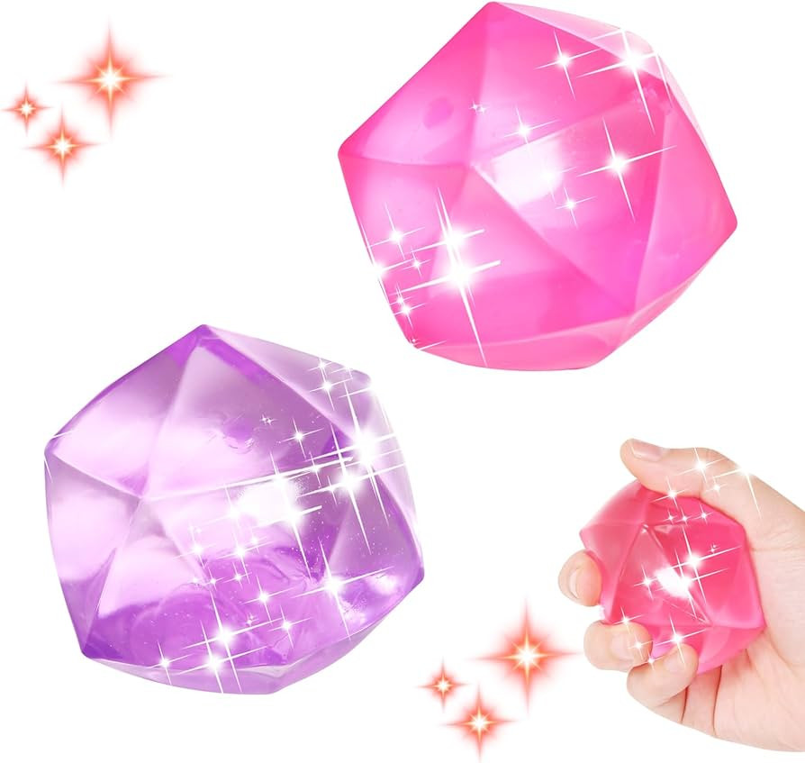 2pcs Big 2.45 Stress Cube Masonry Ice Squishy Ball - Diamond Malt Sugar Fidget Toy for Your Best ... | Amazon (US)