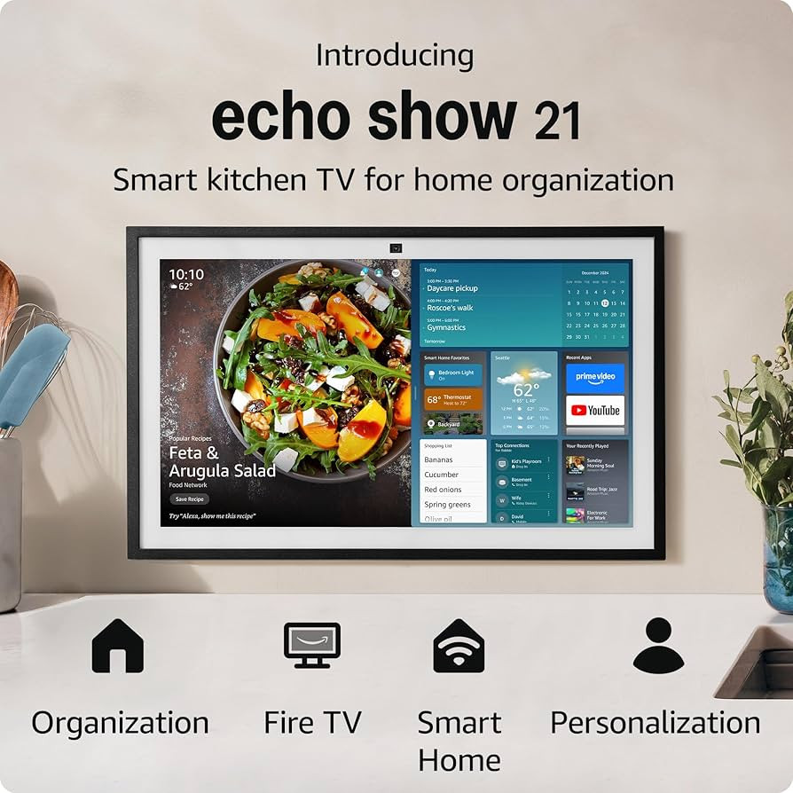 Introducing Amazon Echo Show 21 | Full HD 21" kitchen hub for home organization, with built-in Fi... | Amazon (US)