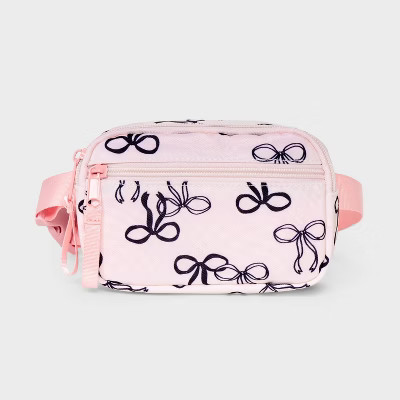 Girls' Bow Print Crossbody Bag - Cat & Jack™ Pink | Target