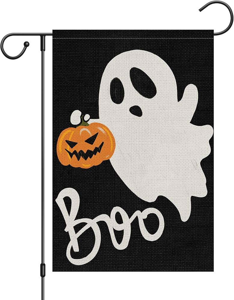 Halloween Ghost Garden Flag 12x18 Inch Double Sided Outside, Spooky Boo Garden Flag Welcome Holid... | Amazon (US)