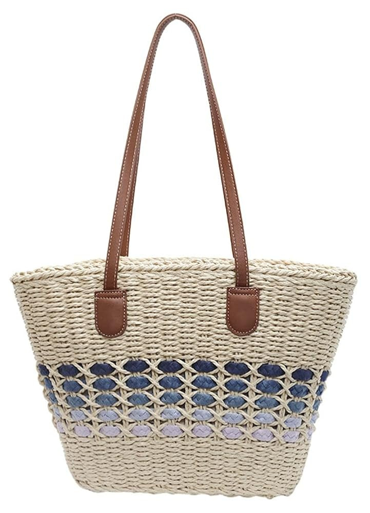 Women’s Tote Bag Straw Beach Shoulder Handbag Fashion Purse 2025 Summer Vacation Travel Woven T... | Amazon (US)