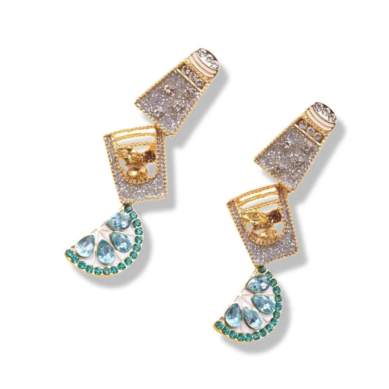 Tequila Shots Earrings - 3164 - Handmade Feather Rhinestone New Orleans NOLA - Beaded - Fleur de ... | Etsy (US)