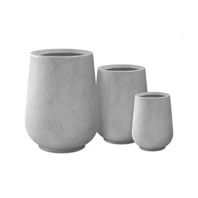 Rosemead Home & Garden 3pc Concrete Outdoor Planter Pot Cement Gray 21.2"x21.2" | Target