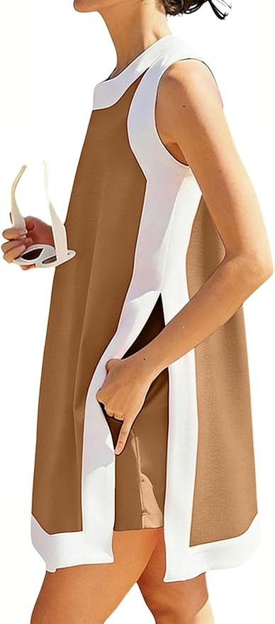 Hooever Women's 2 Piece Sets Casual Color Block Crewneck Short Sleeve Pullover Tops Matching Shor... | Amazon (US)