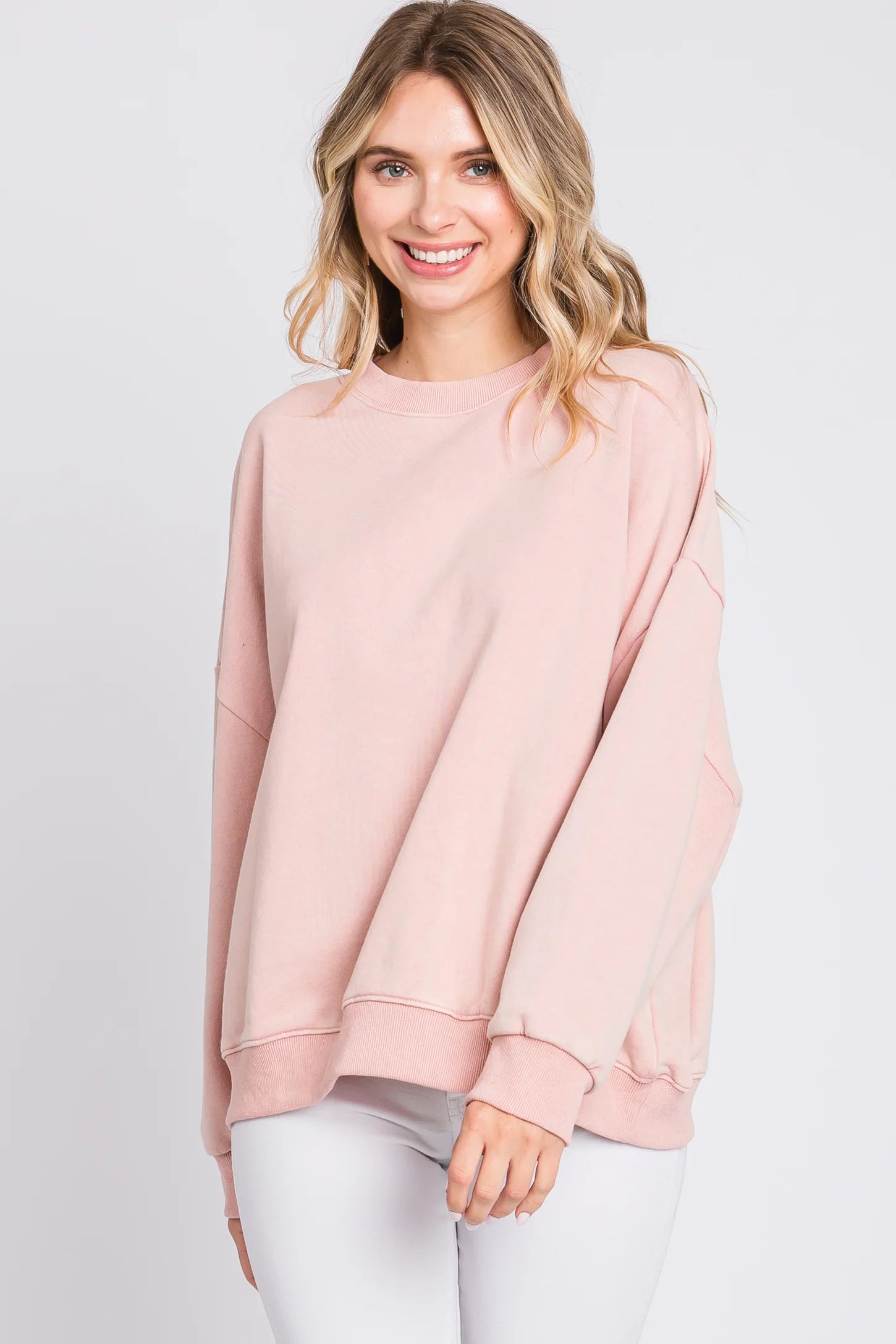 Pink Dropped Shoulder Sweatshirt | PinkBlush Maternity