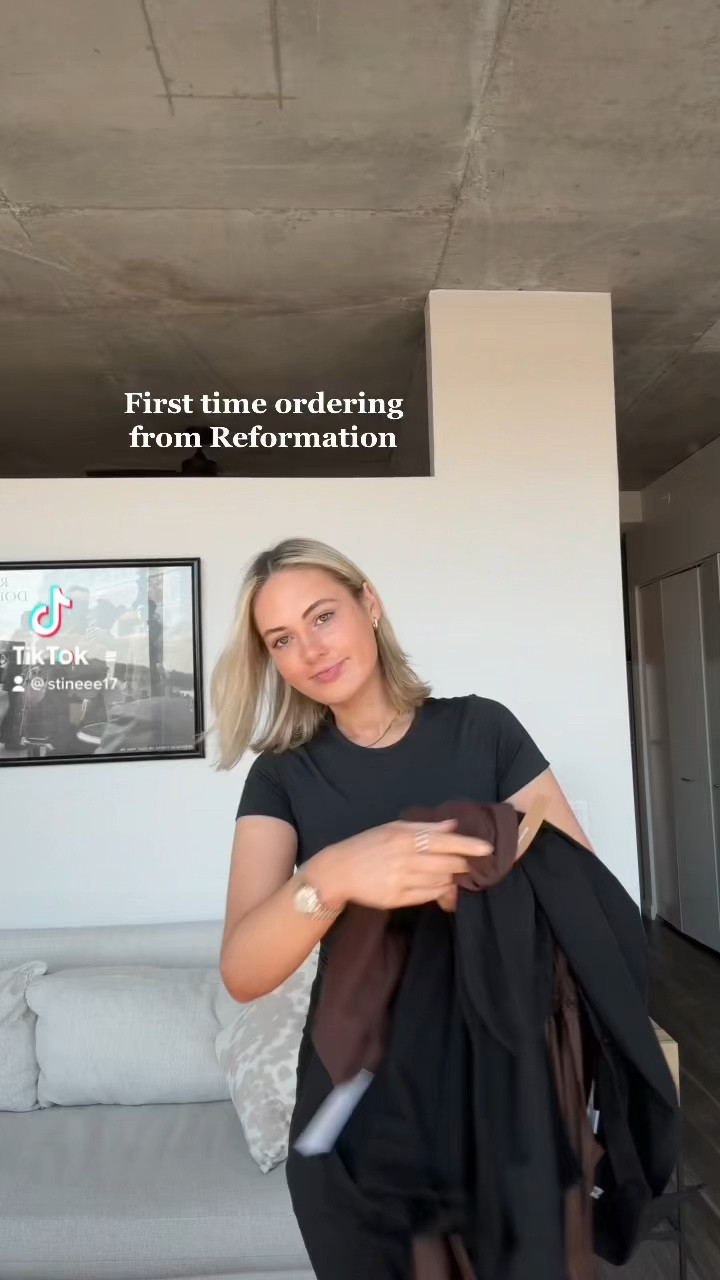 Reformation haul 
First time ordering! 
Sizes (in order of video) 
S, S, S, 4 

#LTKfit #LTKbeauty #LTKstyletip