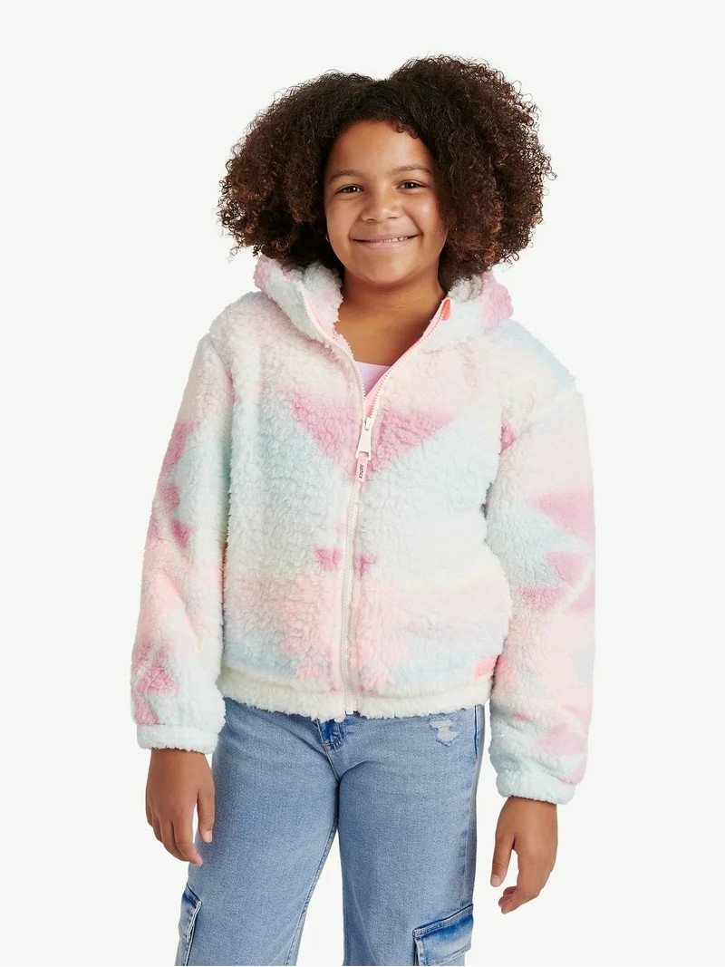 Justice Girl's Full Zip Aztec Print Sherpa Jacket with Hood, Sizes XS - XL - Walmart.com | Walmart (US)