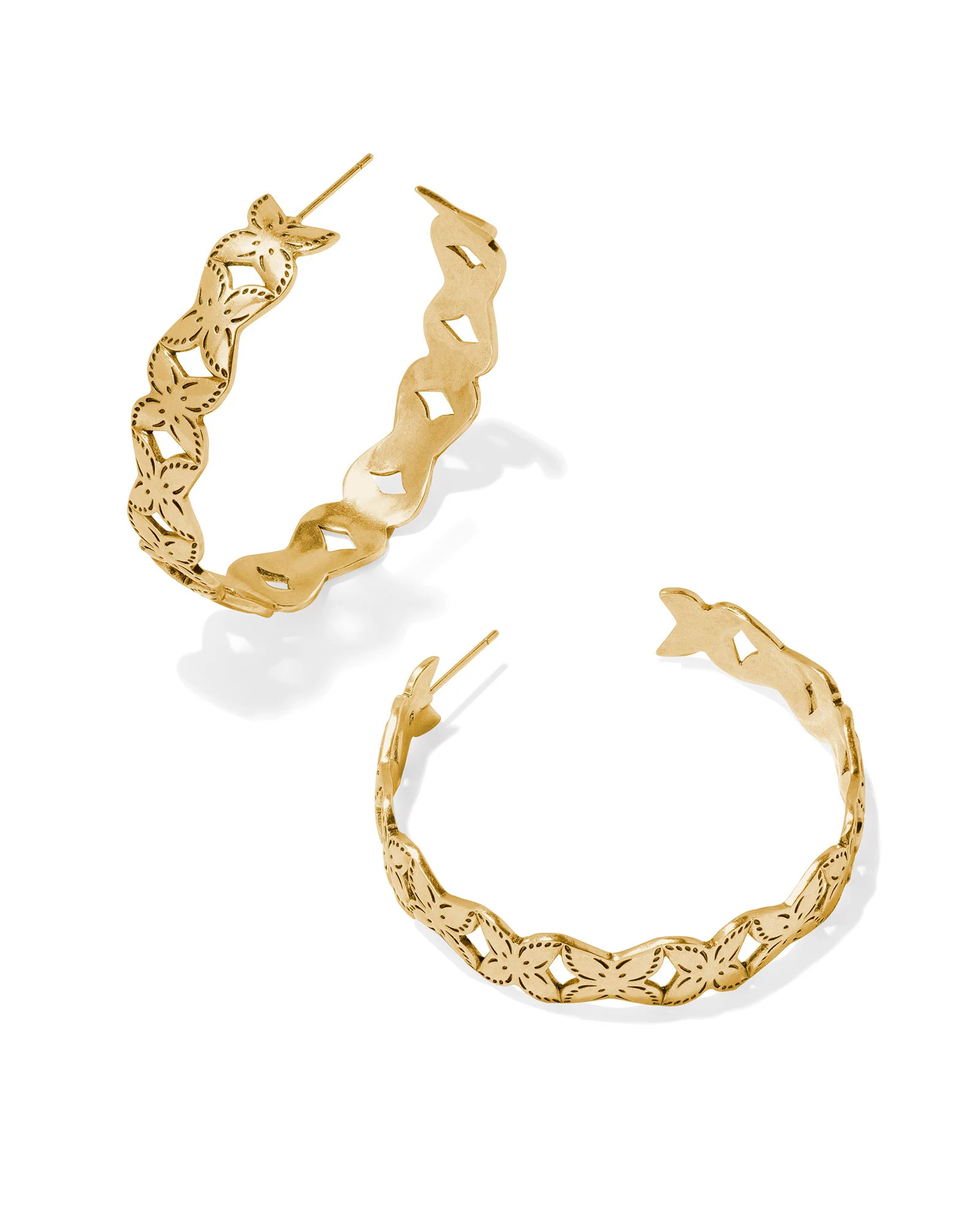 Keziah Hoop Earrings in Vintage Gold | Kendra Scott
