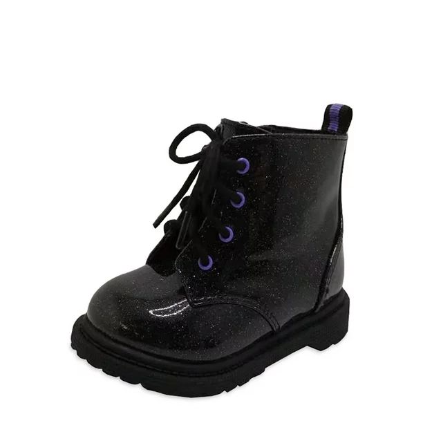 Wonder Nation Baby Girl Patent Lace-up Fashion Moto Boot - Walmart.com | Walmart (US)