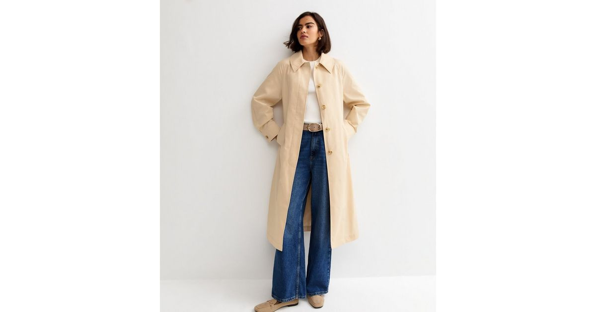 Light Yellow Cotton Belted Mac Coat | New Look | New Look (UK)