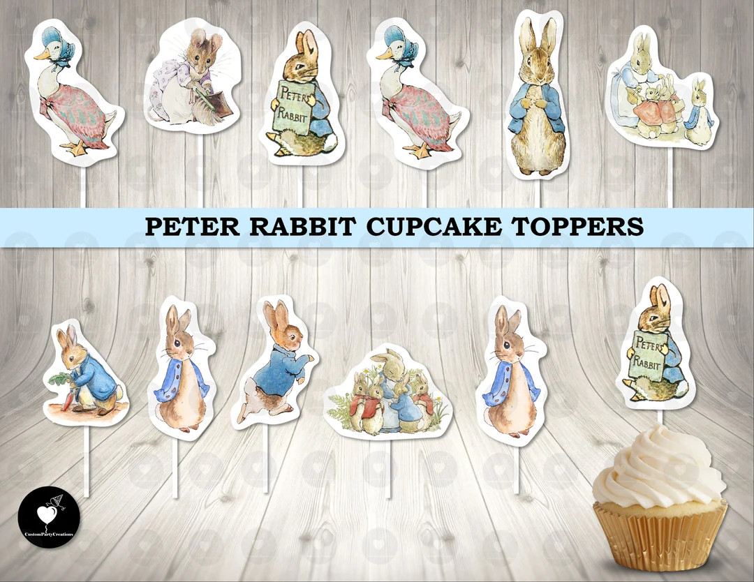 Peter Rabbit Cupcake Toppers, Birthday Cupcake Toppers, Party Cupcake Toppers | Etsy (US)