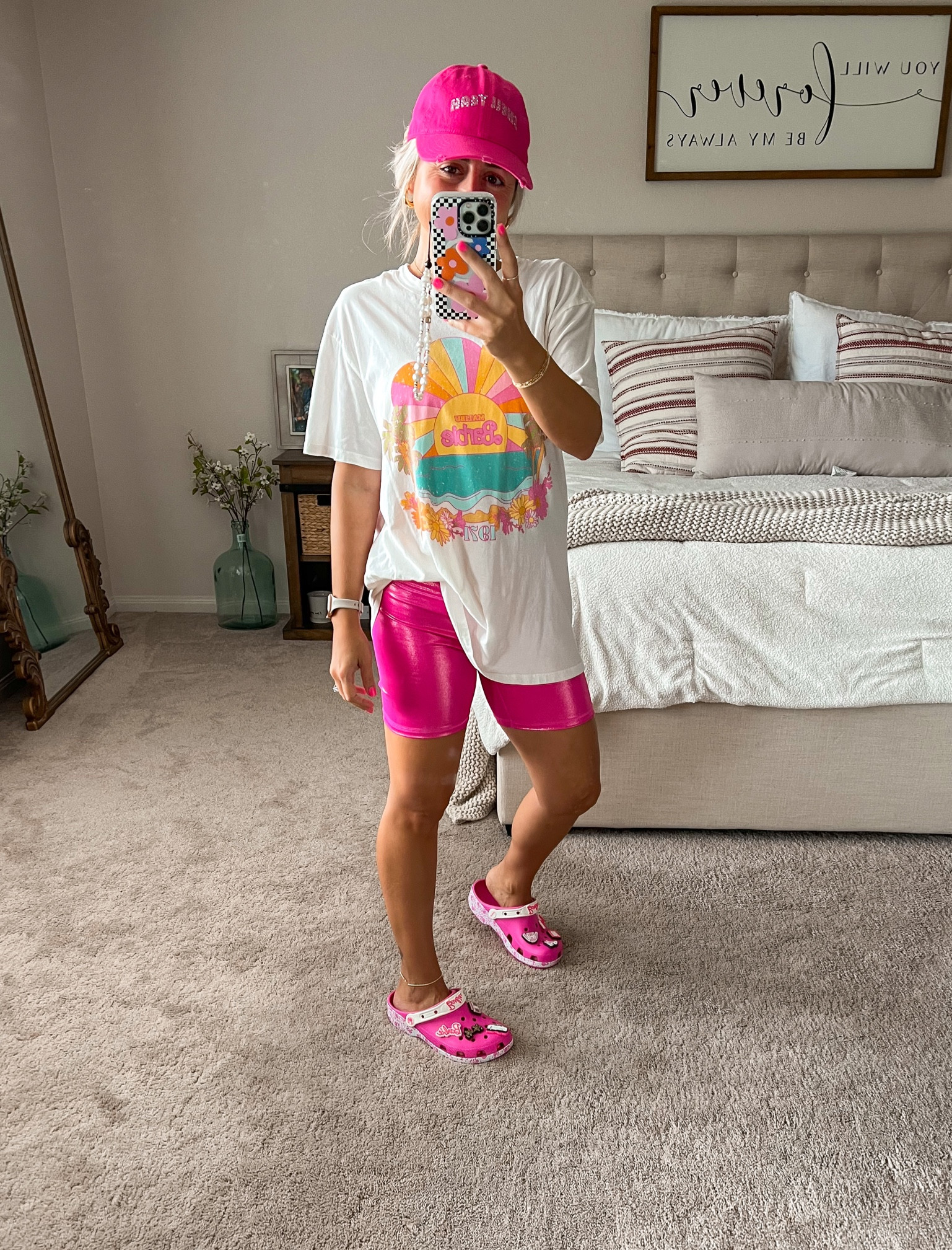 Barbie outfit 
Barbie crocs 
Pink bike shorts on sale size small p

#LTKsalealert #LTKunder100 #LTKshoecrush