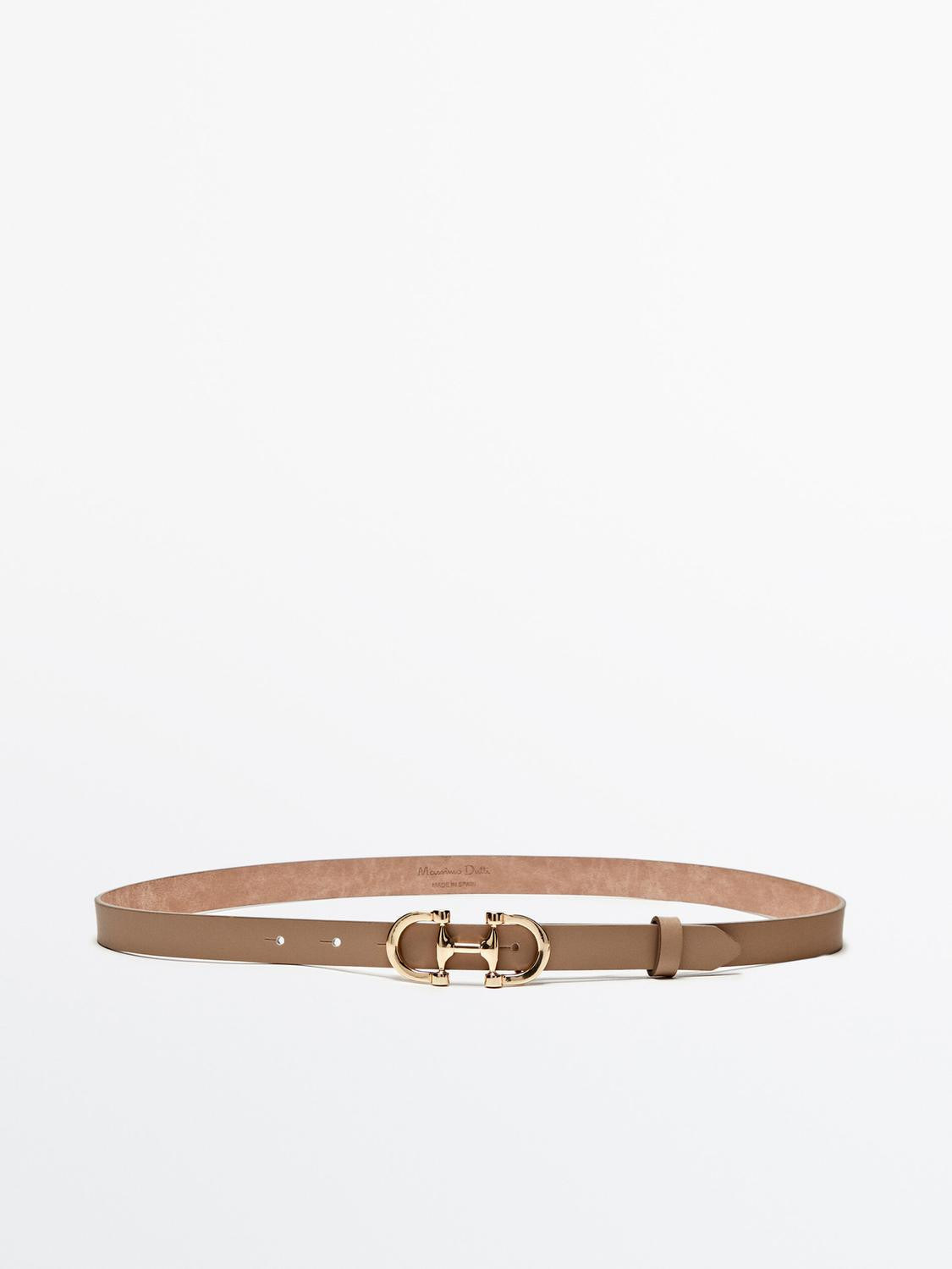 Ledergürtel mit doppelter Schnalle | Massimo Dutti DE