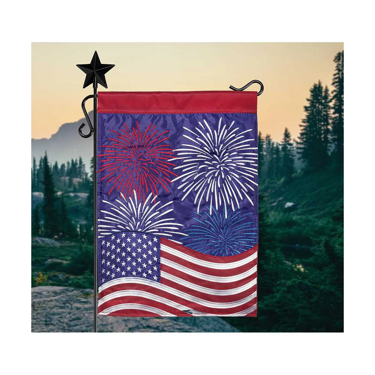 Clowe Double Sided 18'' H x 13'' W Polyester Independence Day Garden Flag | Wayfair North America