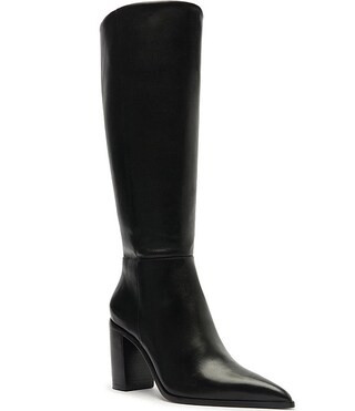 Schutz Mikki Up Leather Block Heel Tall Boots | Dillard's | Dillard's