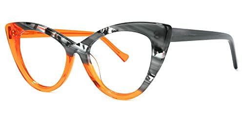 Zeelool Trendy Cat Eye Blue Light Blocking Glasses for Women UV400 Protection Eyewear Maxine WA454518-04 Orange | Amazon (US)