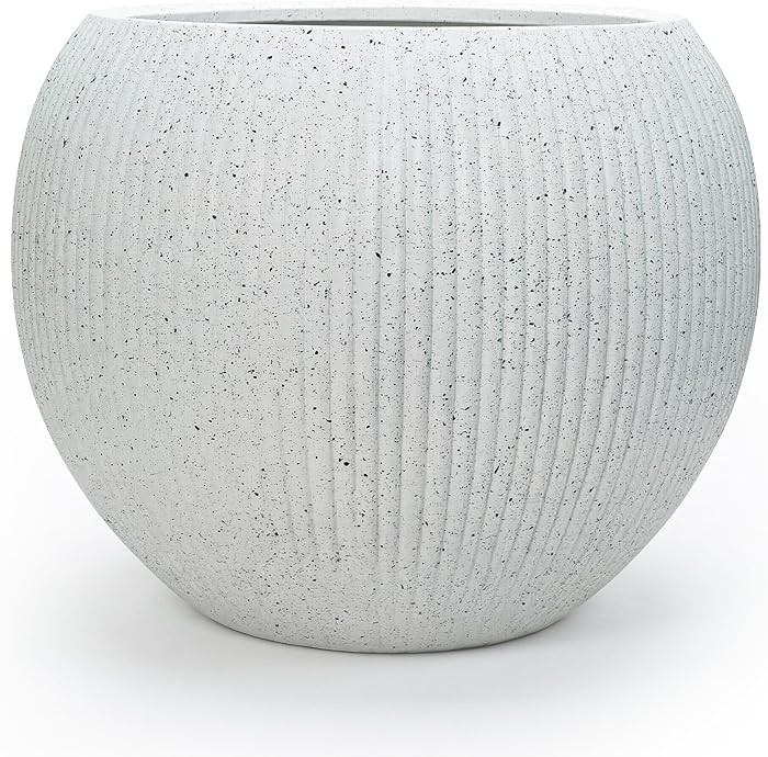 DTY Mount Sherman - Maceta redonda de fibra de fibra de 12.6 pulgadas de profundidad x 10 pulgada... | Amazon (US)