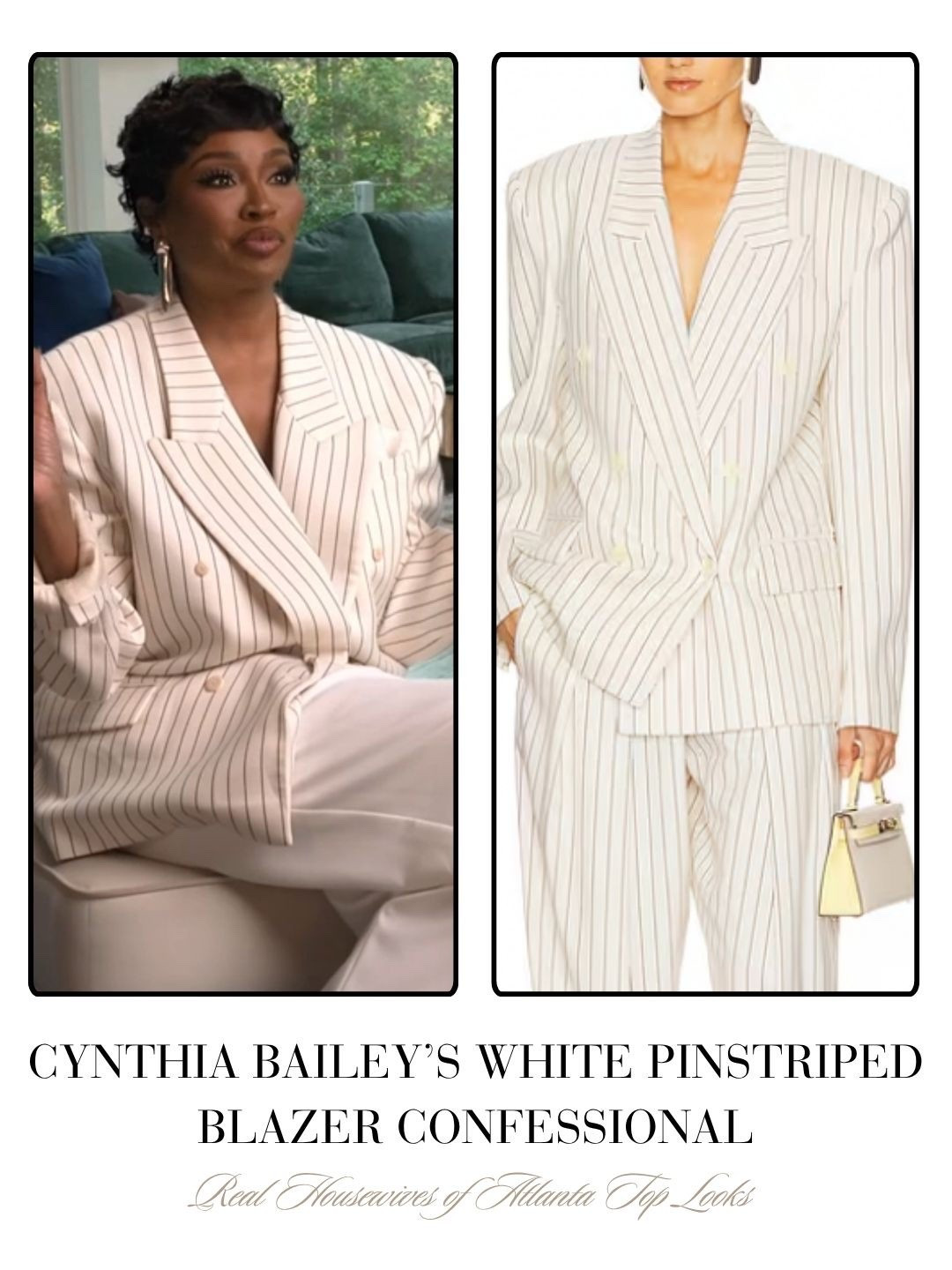 Cynthia Bailey’s White Pinstriped Blazer Confessional