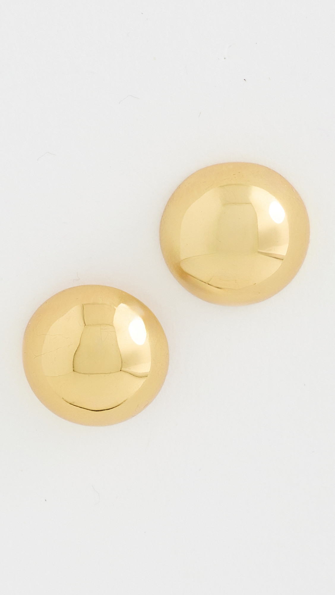 Kenneth Jay Lane Polished Domed Button Earrings Gold One Size | Shopbop