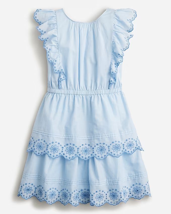 Girls' tiered eyelet dress | J.Crew US